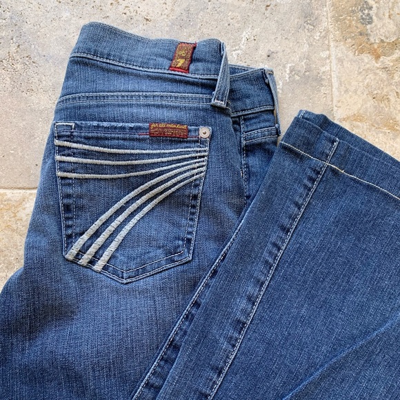 7 For All Mankind Denim - 7 For All Mankind Women's Dark Blue Flare Jeans